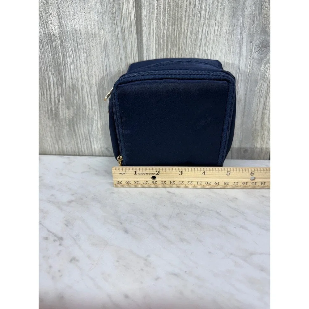 PurseN LittBag Jewelry Organizer Navy Blue Travel Case Gold Hardware Nylon Case